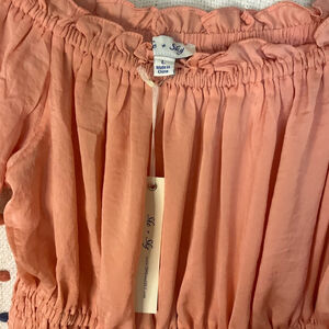 Women's She + Sky Blouse Size L Peach